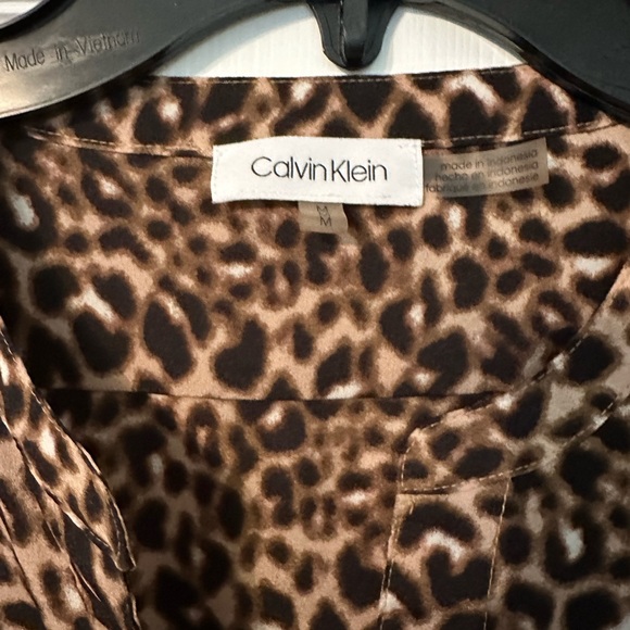 Calvin Klein Leopard Blouse - M - Picture 2 of 2